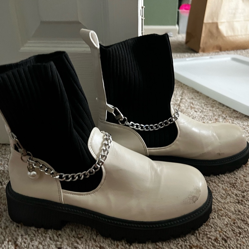 White and Black Booties
